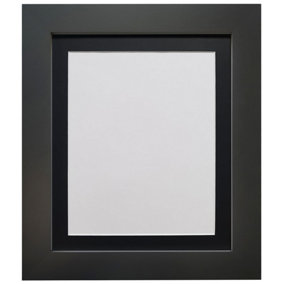 Metro Black Frame with Black Mount for Image Size 10 x 4 Inch