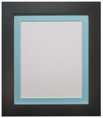 Metro Black Frame with Blue Mount 30 x 40CM Image Size 12 x 10 Inch