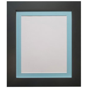 Metro Black Frame with Blue Mount 30 x 40CM Image Size 12 x 8 Inch