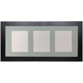 Metro Black Frame with Blue Mount for 3 Image Sizes 7 x 5 Inch