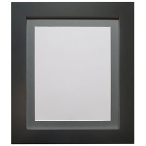 Metro Black Frame with Dark Grey Mount for Image Size 10 x 8 Inch