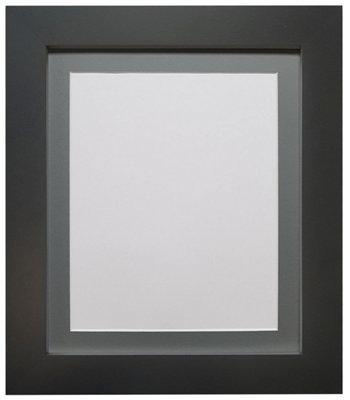 Metro Black Frame with Dark Grey Mount for Image Size 7 x 5 Inch