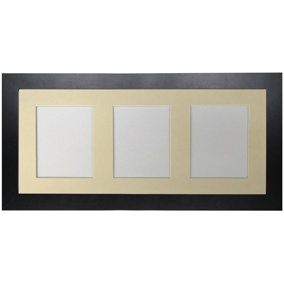 Metro Black Frame with Ivory Mount for 3 Image Sizes 7 x 5 Inch