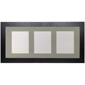 Metro Black Frame with Light Grey Mount for 3 Image Sizes 7 x 5 Inch