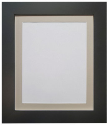 Metro Black Frame with Light Grey Mount for Image Size 14 x 8 Inch