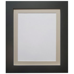 Metro Black Frame with Light Grey Mount for Image Size 14 x 8 Inch