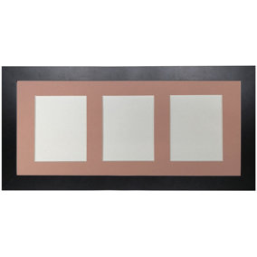 Metro Black Frame with Pink Mount for 3 Image Sizes 7 x 5 Inch