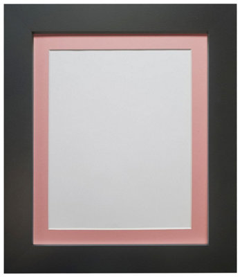 Metro Black Frame with Pink Mount for Image Size 6 x 4 Inch