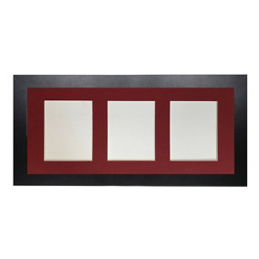 Metro Black Frame with Red Mount for 3 Image Sizes 7 x 5 Inch