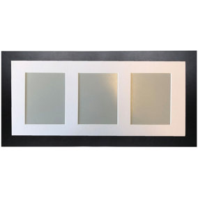 Metro Black Frame with White Mount for 3 Image Sizes 7 x 5 Inch