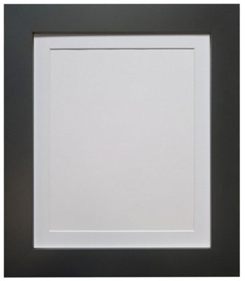 Metro Black Frame with White Mount for Image Size 16 x 12 Inch