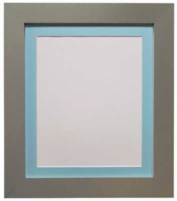 Metro Dark Grey Frame with Blue Mount for Image Size 12 x 8 Inch