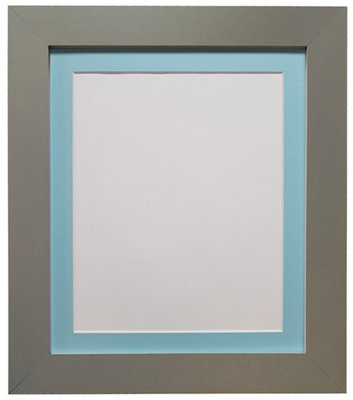 Metro Dark Grey Frame with Blue Mount for Image Size 14 x 8 Inch