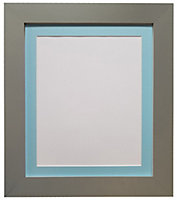 Metro Dark Grey Frame with Blue Mount for Image Size A4