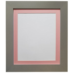 Metro Dark Grey Frame with Pink Mount for Image Size 10 x 4 Inch
