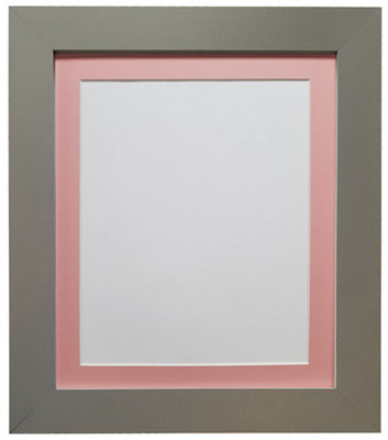 Metro Dark Grey Frame with Pink Mount for Image Size 12 x 10 Inch