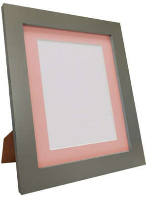 Metro Dark Grey Frame with Pink Mount for Image Size 12 x 8 Inch