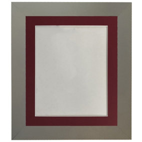 Metro Dark Grey Frame with Red Mount for Image Size 10 x 4 Inch