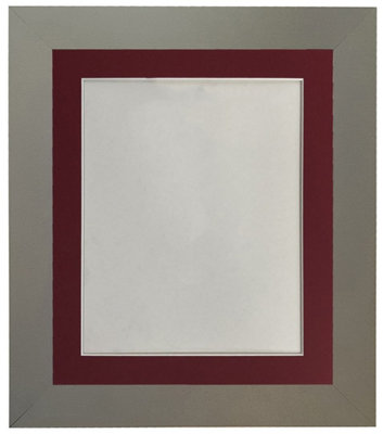 Metro Dark Grey Frame with Red Mount for Image Size 12 x 8 Inch