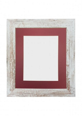 Metro Distressed White Frame with Red Mount 45 x 30CM Image Size 14 x 8 Inch