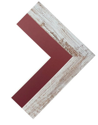 Metro Distressed White Frame with Red Mount A4 Image Size 10 x 6