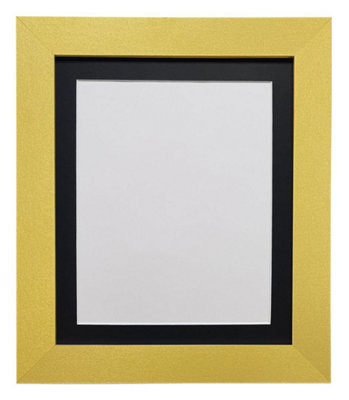 Metro Gold Frame with Black Mount for Image Size 12 x 8 Inch
