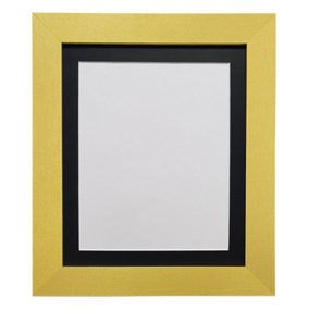Metro Gold Frame with Black Mount for Image Size 14 x 8 Inch