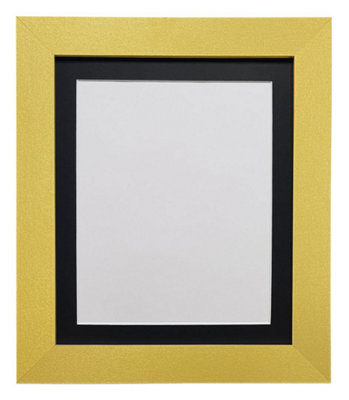 Metro Gold Frame with Black Mount for Image Size 24 x 16 Inch DIY at B&Q