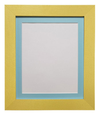 Metro Gold Frame with Blue Mount A4 Image Size 10 x 6