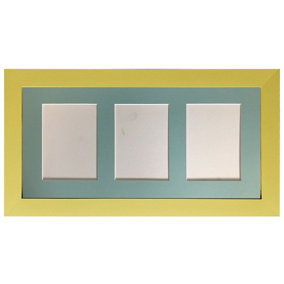 Metro Gold Frame with Blue Mount for 3 Image Sizes 7 x 5 Inch