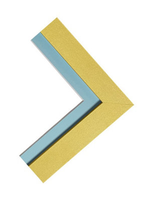Metro Gold Frame with Blue Mount for Image Size 40 x 30 CM