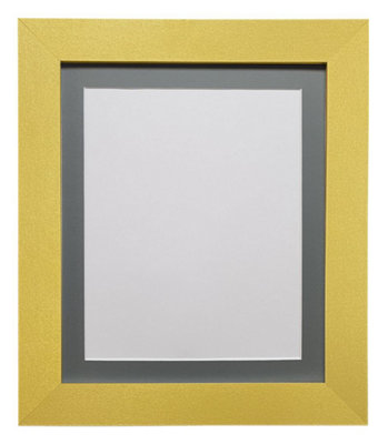Metro Gold Frame with Dark Grey Mount 30 x 40CM Image Size 12 x 8 Inch