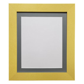 Metro Gold Frame with Dark Grey Mount for Image Size 10 x 4 Inch