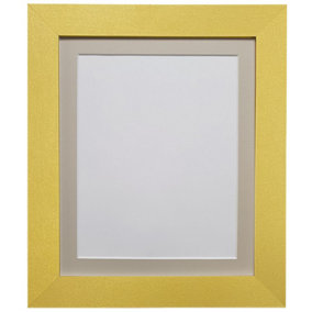 Metro Gold Frame with Light Grey Mount 30 x 40CM Image Size 12 x 10 Inch