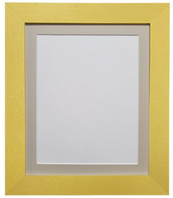 Metro Gold Frame with Light Grey Mount for Image Size 12 x 10 Inch
