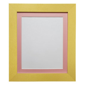 Metro Gold Frame with Pink Mount for Image Size 10 x 4 Inch