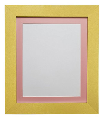 Metro Gold Frame with Pink Mount for Image Size 18 x 12