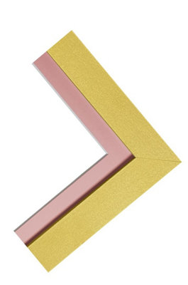 Metro Gold Frame with Pink Mount for Image Size 5 x 3.5 Inch