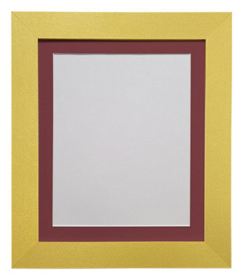 Metro Gold Frame with Red Mount for Image Size 10 x 4 Inch