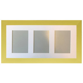 Metro Gold Frame with White Mount for 3 Image Sizes 7 x 5 Inch