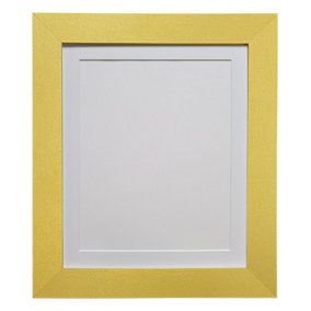 Metro Gold Frame with White Mount for Image Size 10 x 4 Inch
