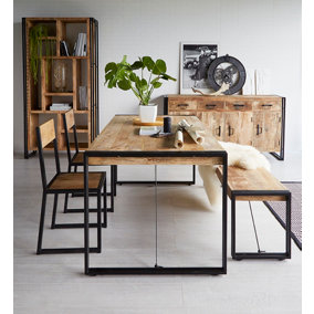 Metro Industrial Metal & Wood Dining Chair (Pack of 2)