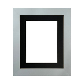Metro Light Grey Frame with Black Mount for Image Size 10 x 4 Inch