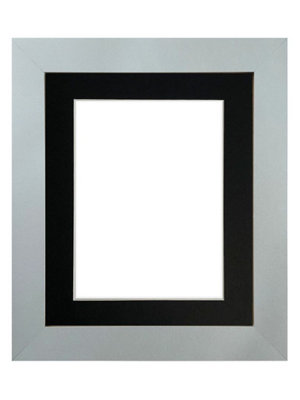 Metro Light Grey Frame with Black Mount for Image Size 14 x 8 Inch