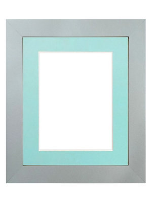 Metro Light Grey Frame with Blue Mount 30 x 40CM Image Size 12 x 10 Inch