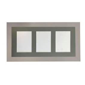 Metro Light Grey Frame with Dark Grey Mount for 3 Image Sizes 7 x 5 Inch