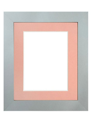 Metro Light Grey Frame with Pink Mount for Image Size 5 x 3.5 Inch