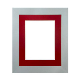 Metro Light Grey Frame with Red Mount for Image Size 10 x 4 Inch