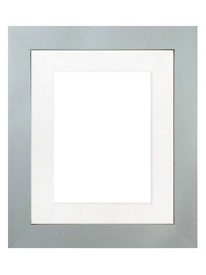 Metro Light Grey Frame with White Mount for Image Size 16 x 12 Inch