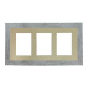 Metro Mineral Grey Frame with Light Grey Mount for 3 Image Sizes 7 x 5 Inch
